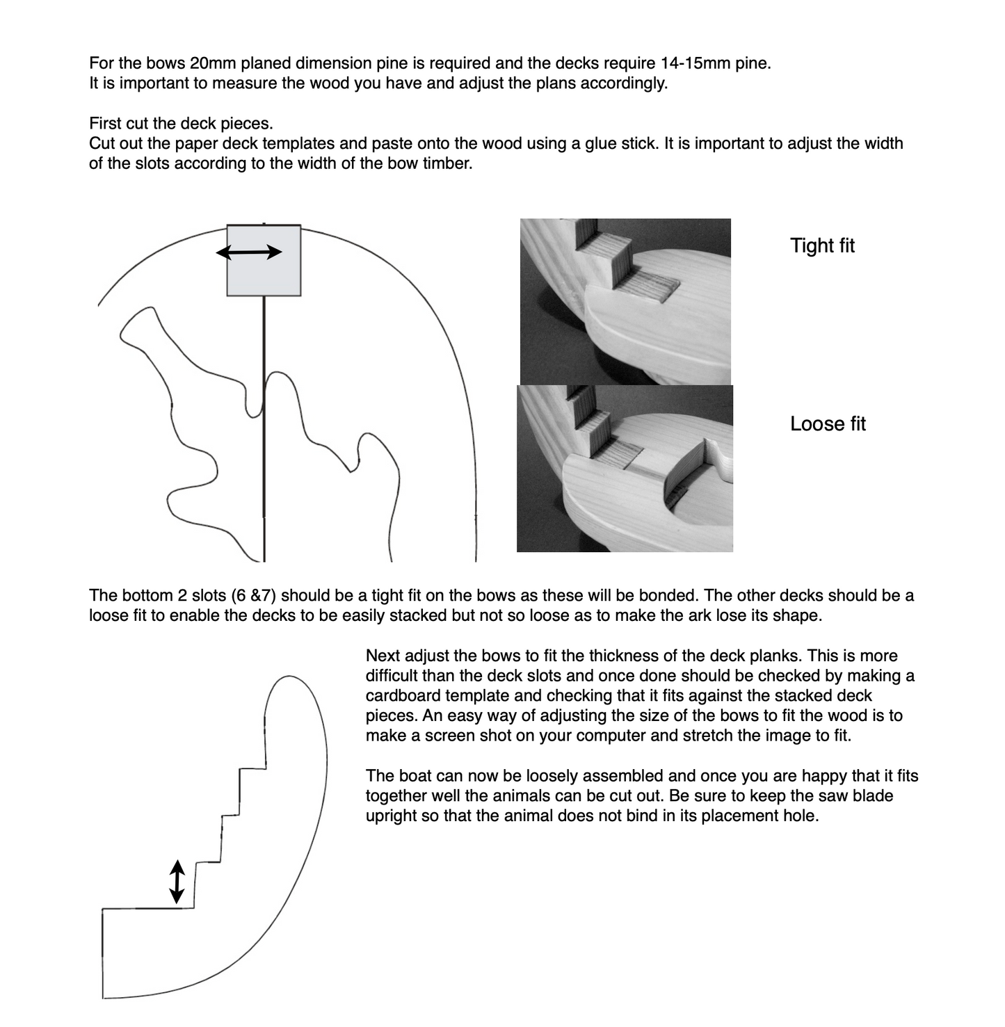 Plans and instructions to build 3 sizes of Noah's Ark
